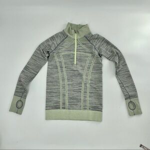 Ivivva Girls Grey‎ and Green Ombre Fastest zip pullover jacket NWOT